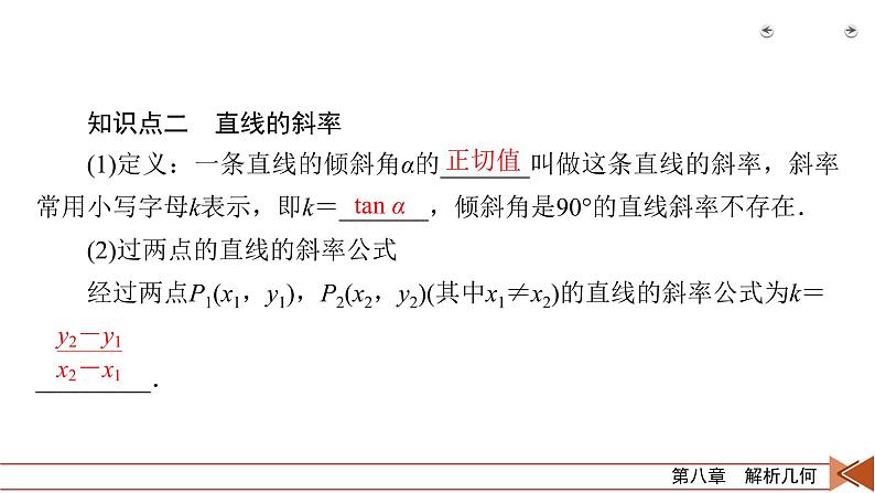 2022版新高考数学人教版一轮课件：第8章 第1讲 直线的倾斜角、斜率与直线的方程06