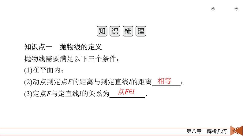 2022版新高考数学人教版一轮课件：第8章 第7讲 抛物线第5页