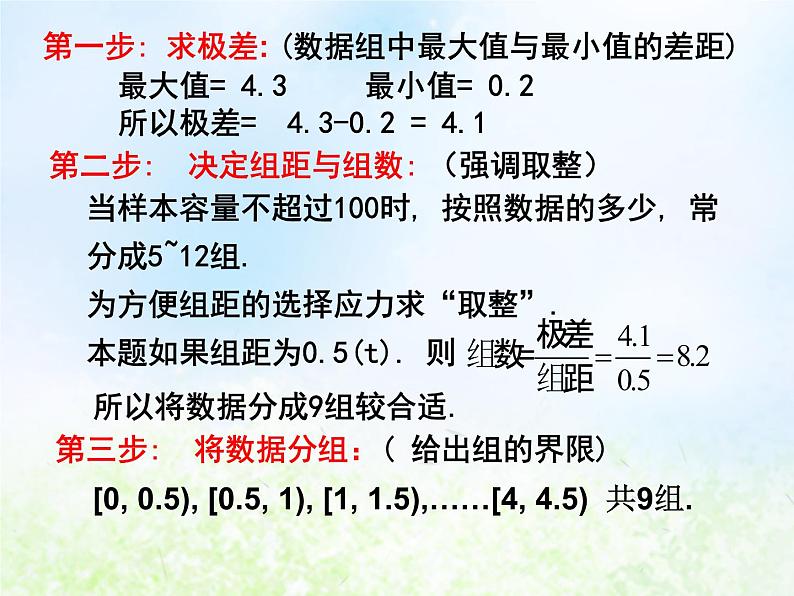 高中数学人教B版必修三用样本的频率分布估计总体分布(一)课件（19张）第7页