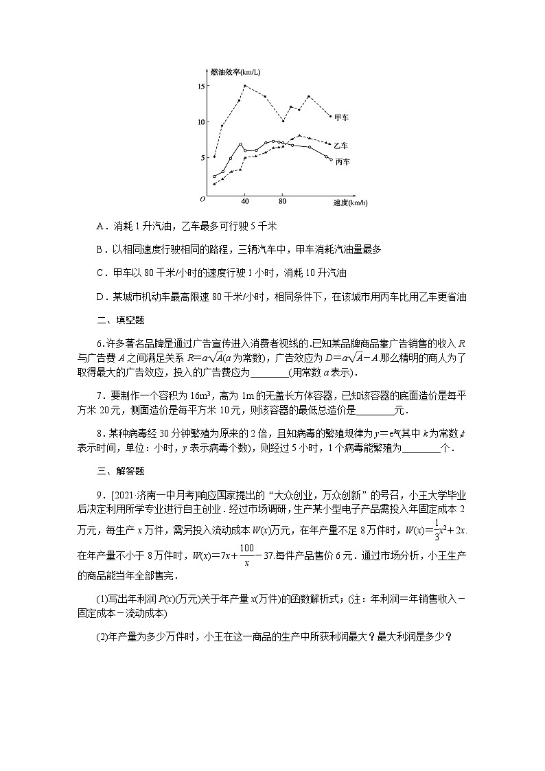 高考数学一轮复习第二章2.9函数模型及其应用课时作业理含解析第2页