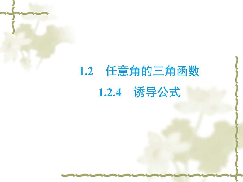 高中数学人教B版必修4 1.2.4 诱导公式 课件（42张）02
