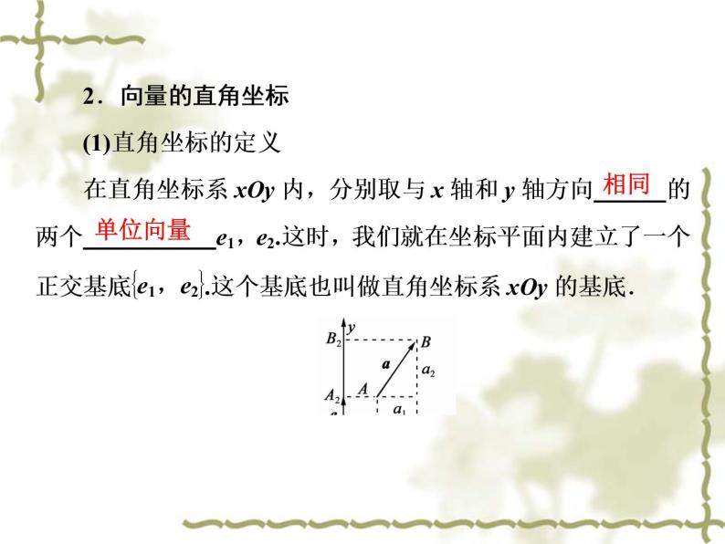 高中数学人教B版必修4 2.2.2 向量的正交分解与向量的直角坐标运算 课件（48张）06