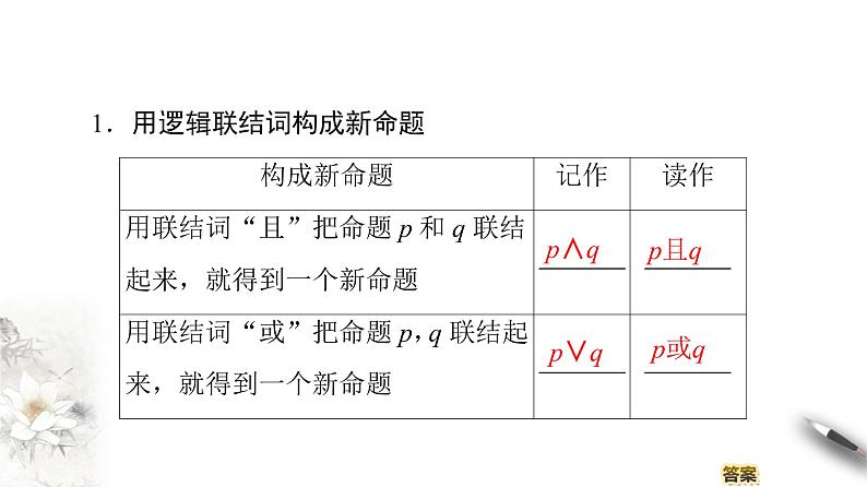 高中数学人教B版选修1-1 第1章 1.2 1.2.1　“且”与“或”课件（40张）04