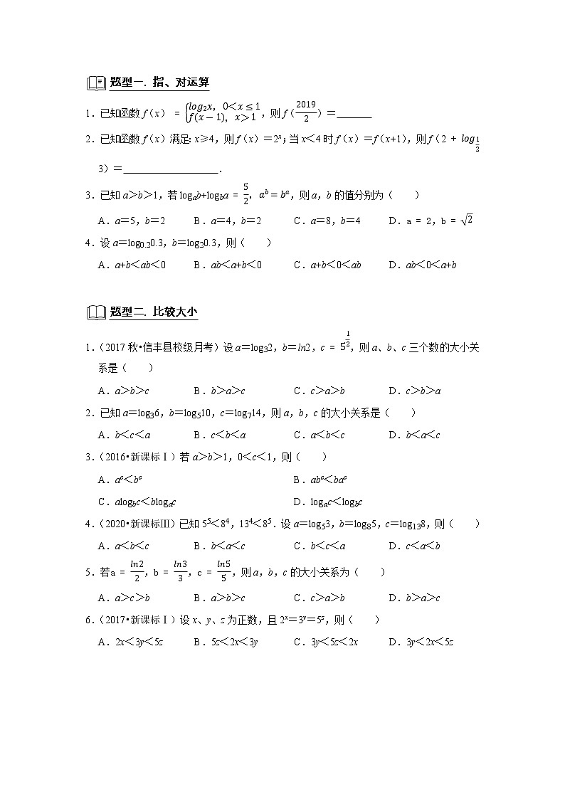 专题05 函数 5.4对数函数 题型归纳讲义-2022届高三数学一轮复习（原卷版+解析版）02