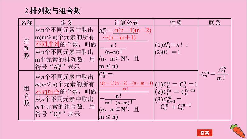 新教材2022届高考数学人教版一轮复习课件：11.2 排列与组合05