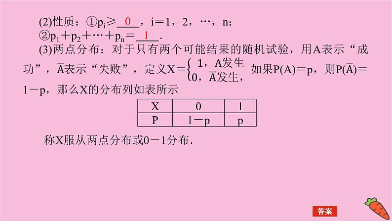 新教材2022届高考数学人教版一轮复习课件：11.6 离散型随机变量的分布列、均值与方差第5页