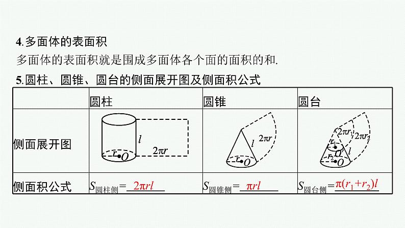 新教材2022版高考人教A版数学一轮复习课件：7.1　基本立体图形、直观图、几何体的表面积和体积08