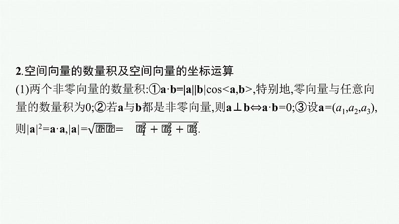 新教材2022版高考人教A版数学一轮复习课件：7.5　空间向量及其运算05