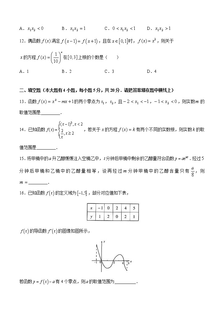 高三理科数学一轮单元卷：第五单元 函数综合 B卷第3页