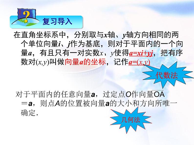 高中数学人教B版必修四 2.2.2 向量的正交分解与向量的直角坐标运算 课件（18 张）第2页