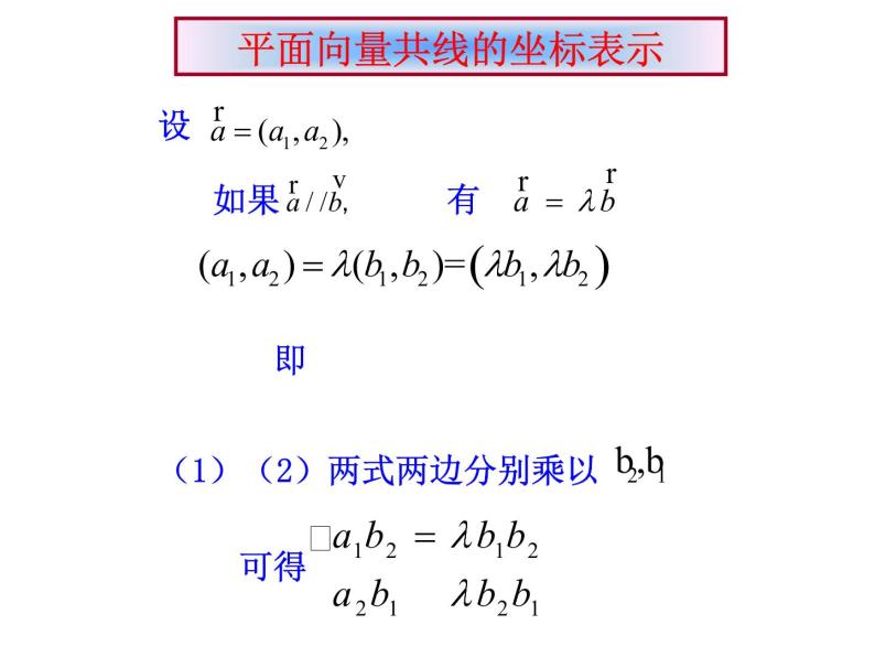 高中数学人教B版必修四 2.2.3 用平面向量坐标表示向量共线条件 课件（13张）05