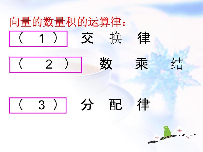 高中数学人教B版必修四 2.3.2 向量数量积的运算律 课件（16张）04