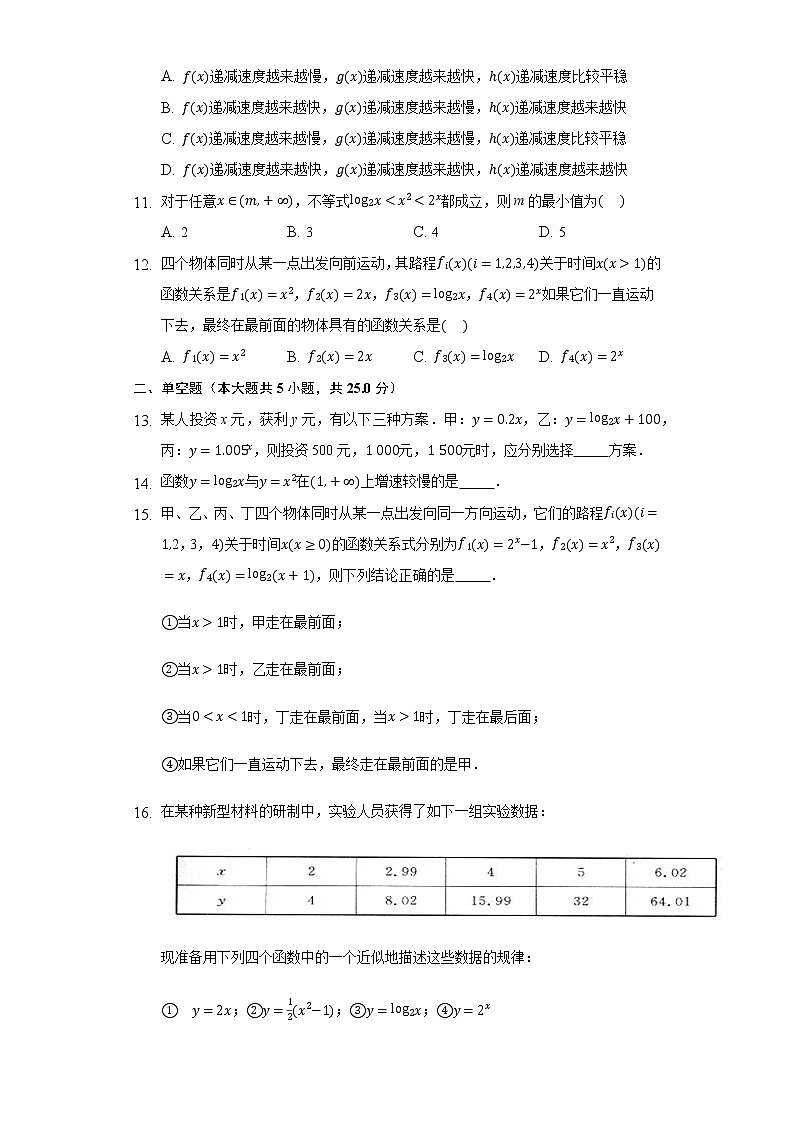 4.5增长速度的比较 同步练习 人教B版（2019）高中数学必修二03