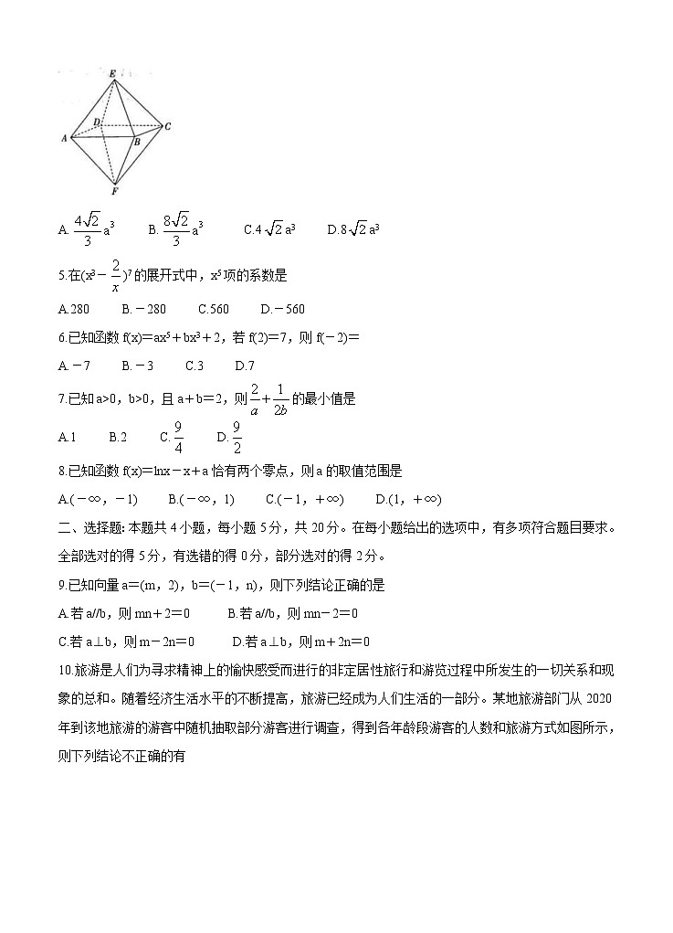 重庆市2022届高三上学期9月入学诊断 数学 (含答案) 练习题02