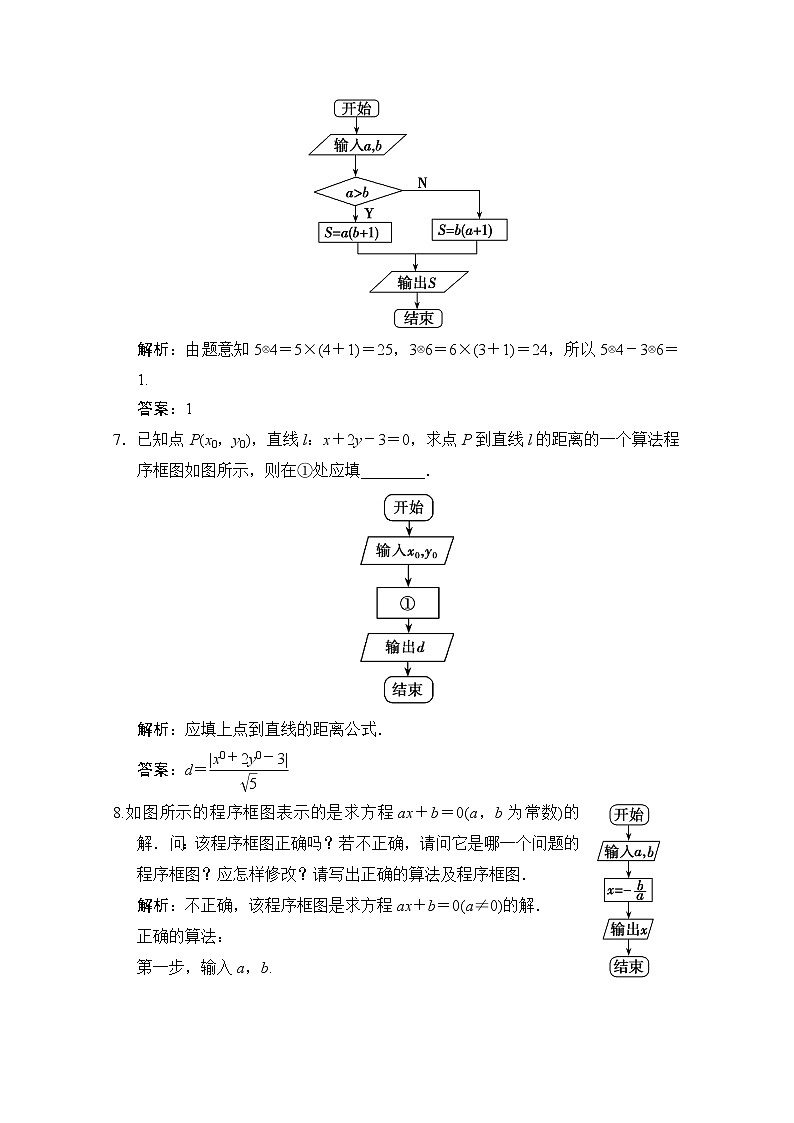 高中数学北师大版必修3 第二章 2.1 顺序结构与选择结构 作业 练习03