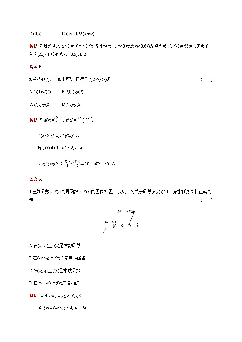 高中数学第四章导数应用4.1.1导数与函数的单调性训练含解析北师大版选修1_102