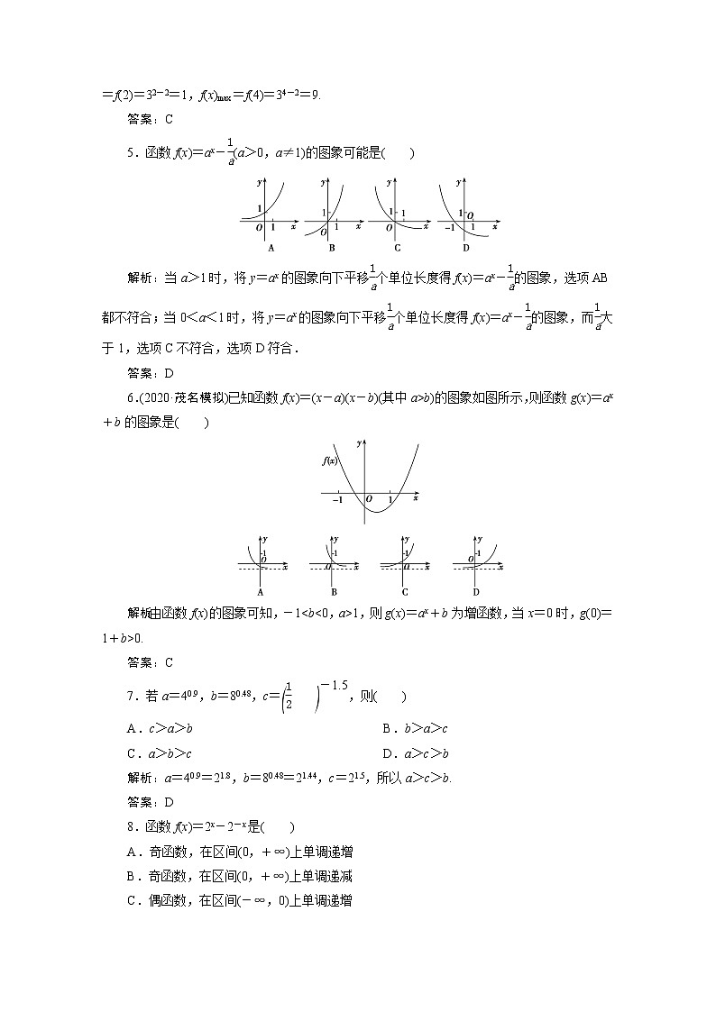 高考数学一轮复习第二章函数导数及其应用第五节指数函数课时规范练理含解析新人教版第2页