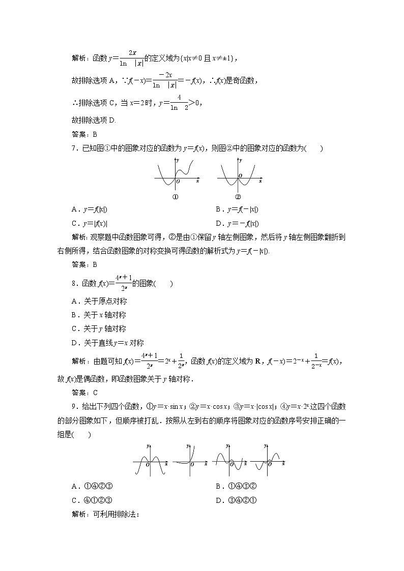 高考数学一轮复习第二章函数导数及其应用第七节函数图象课时规范练理含解析新人教版第3页