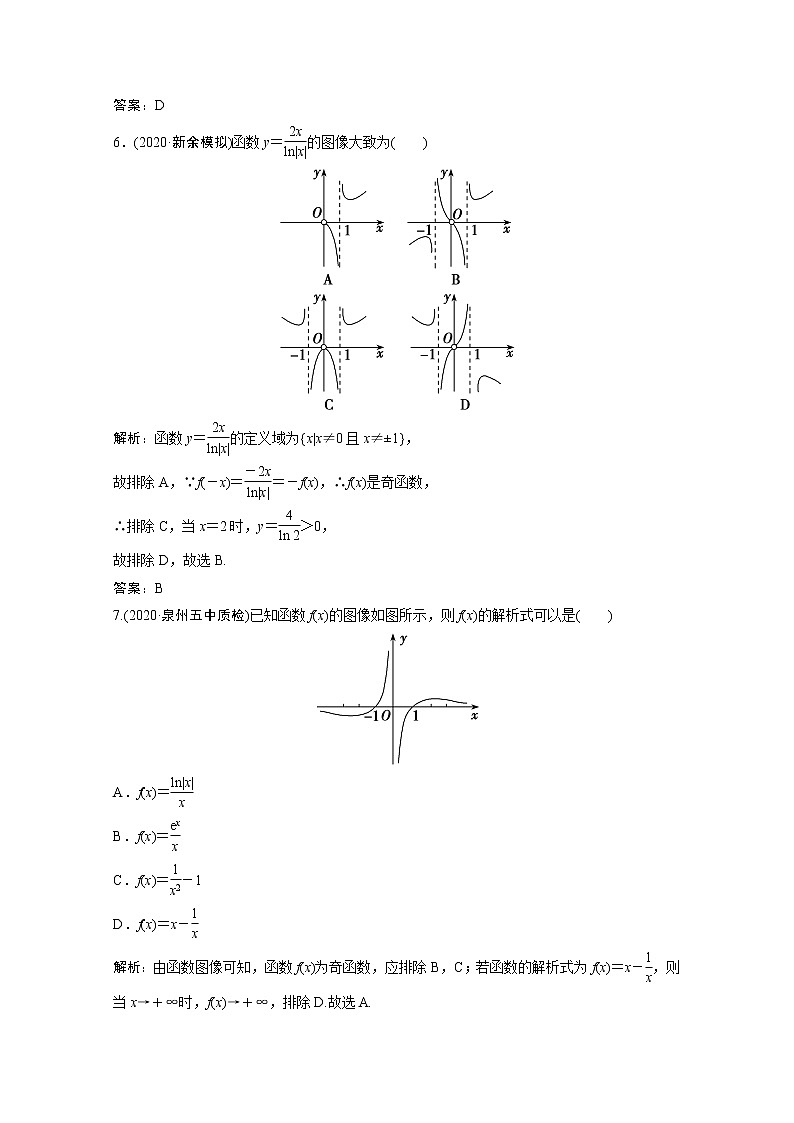 高考数学一轮复习第二章函数导数及其应用第七节函数的图像课时规范练含解析文北师大版第3页