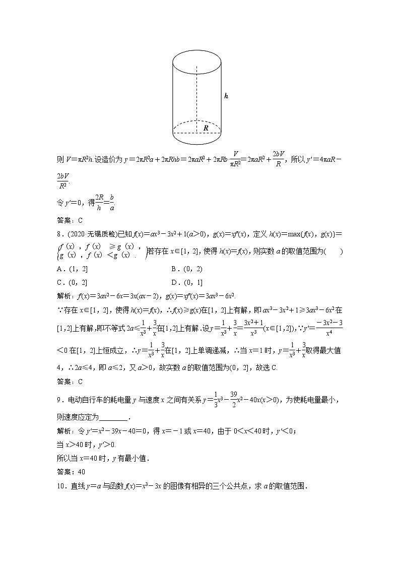 高考数学一轮复习第二章函数导数及其应用第十二节第1课时导数与不等式问题课时规范练含解析文北师大版第3页