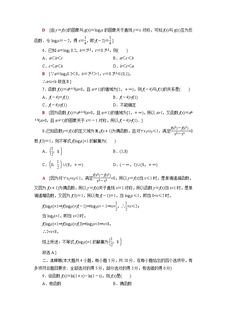 高中数学第6章幂函数指数函数和对数函数章末综合测评含解析苏教版必修第一册02