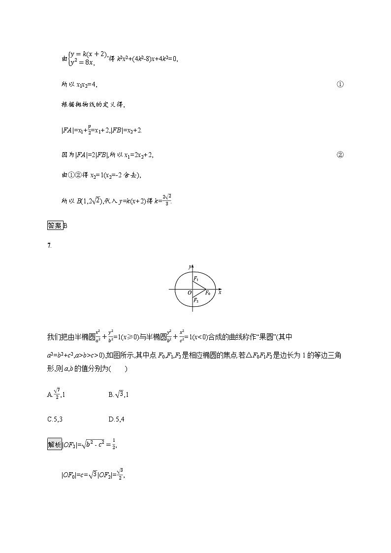 高中数学第三章圆锥曲线的方程测评一含解析新人教A版选择性必修第一册03