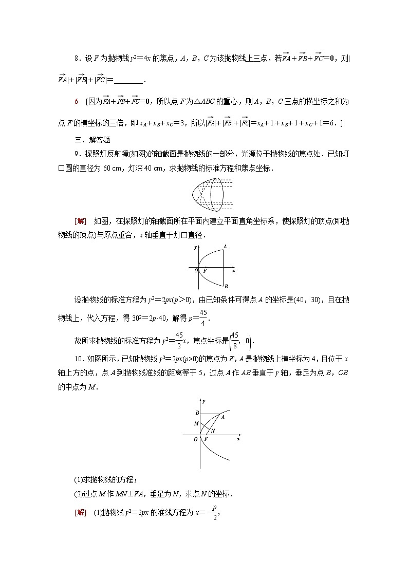高中数学第3章圆锥曲线与方程3.3.1抛物线的标准方程课后素养训练含解析苏教版选择性必修第一册第3页