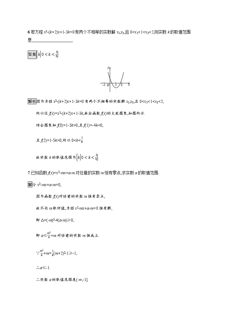 高中数学第四章指数函数与对数函数4.5.1函数的零点与方程的解课后篇巩固提升含解析新人教A版必修第一册练习题03