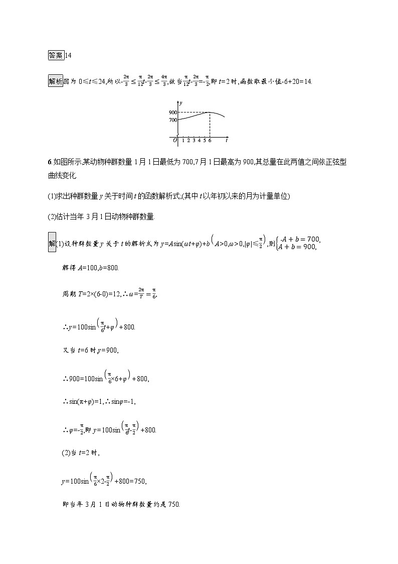高中数学第五章三角函数5.7三角函数的应用课后篇巩固提升含解析新人教A版必修第一册练习题03
