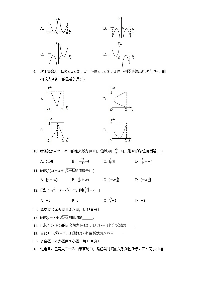 3.1.1函数及其表示方法 同步练习人教B版（2019）高中数学必修第一册第2页