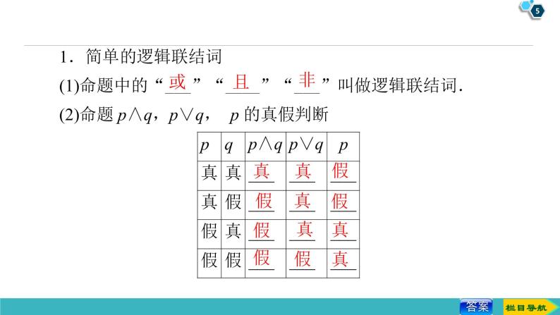 2022版高考数学一轮复习PPT课件：简单的逻辑联结词、全称量词与存在量词05