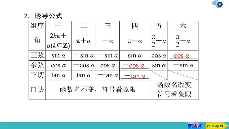 2022版高考数学一轮复习PPT课件：同角三角函数的基本关系与诱导公式06
