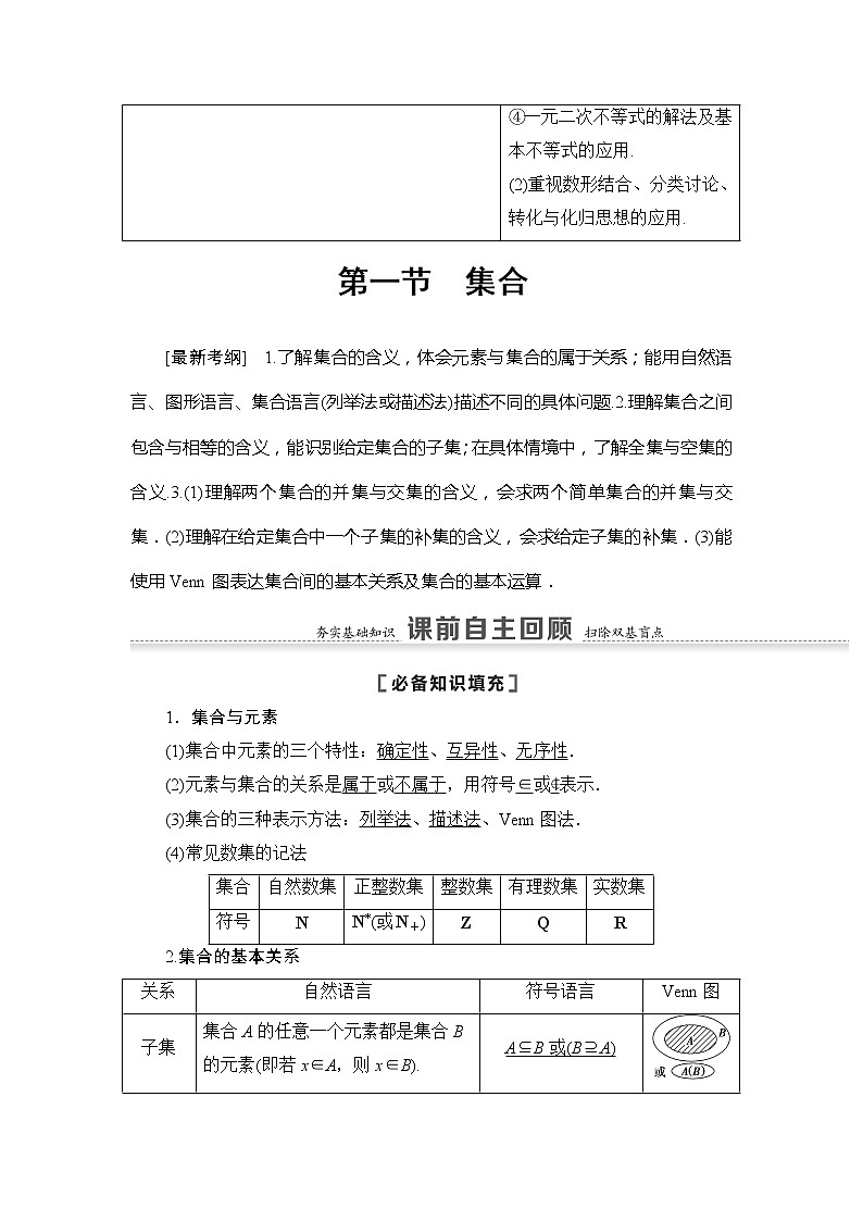 2022版江苏高考数学一轮复习讲义：第1章 第1节　集合 Word版含答案学案第2页