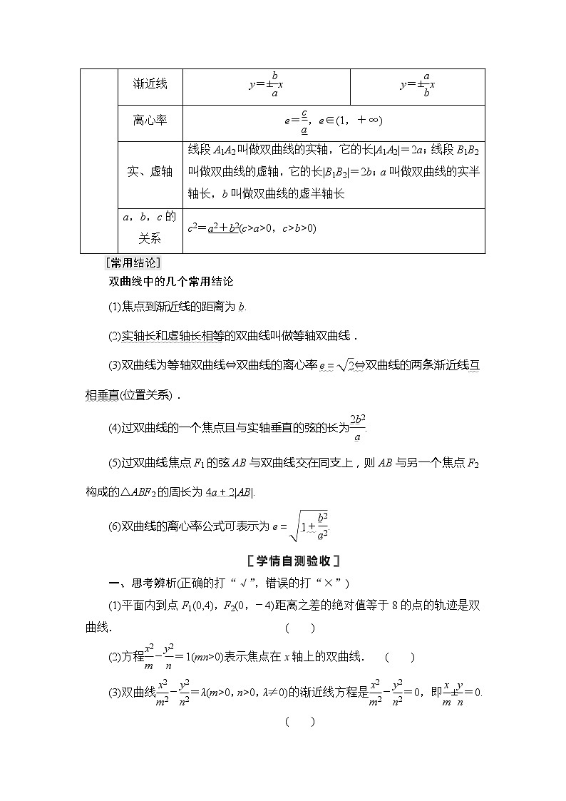 2022版江苏高考数学一轮复习讲义：第8章 第6节　双曲线 Word版含答案学案第2页