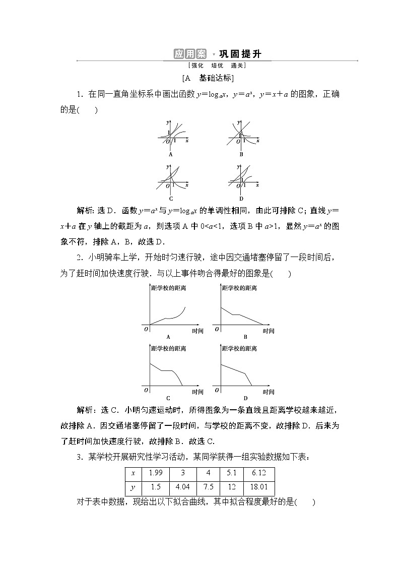 4.4　4.4.3　不同函数增长的差异同步练习-2021-2022学年人教A版（2019）高一数学上册（新教材必修一）第1页