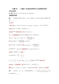 专题29 三角形三内角正切积等于正切和的应用-2022年高考数学优拔尖必刷压轴题（选择题、填空题）（新高考地区专用）
