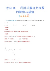 考向16 利用导数研究函数的极值与最值（重点）-备战2022年高考数学一轮复习考点微专题（新高考地区专用）