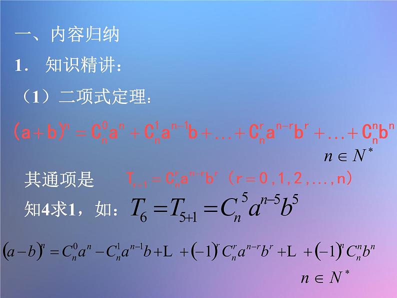 沪教版（上海）数学高三上册-16.5 二项式定理_9（课件）第2页