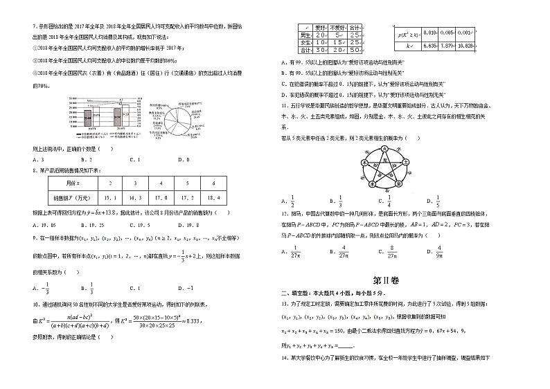 全国通用理科数学【一轮复习】26《统计、统计案例与概率》 B卷02