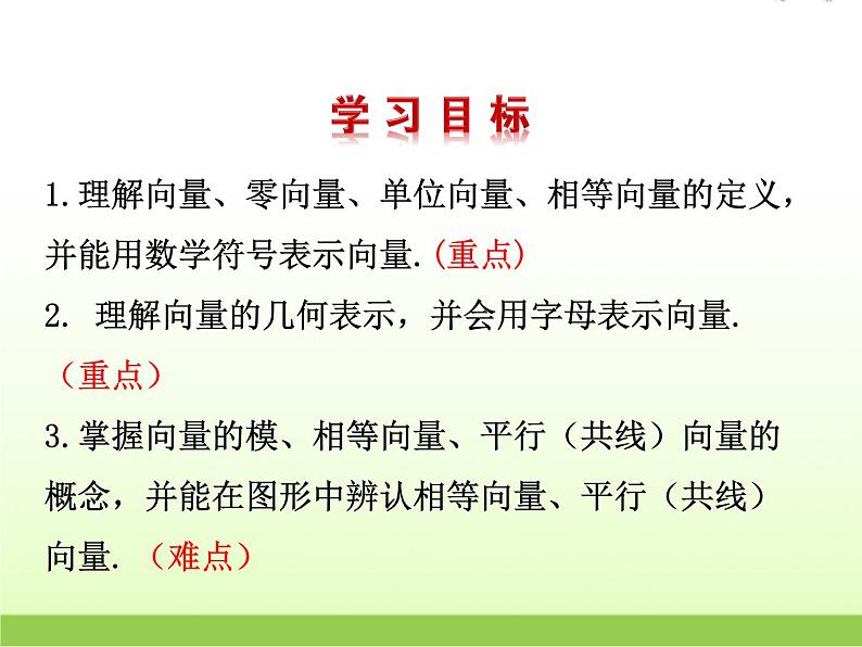 高中数学北师大版必修四 2.1.1位移、速度和力 课件（24张）第7页