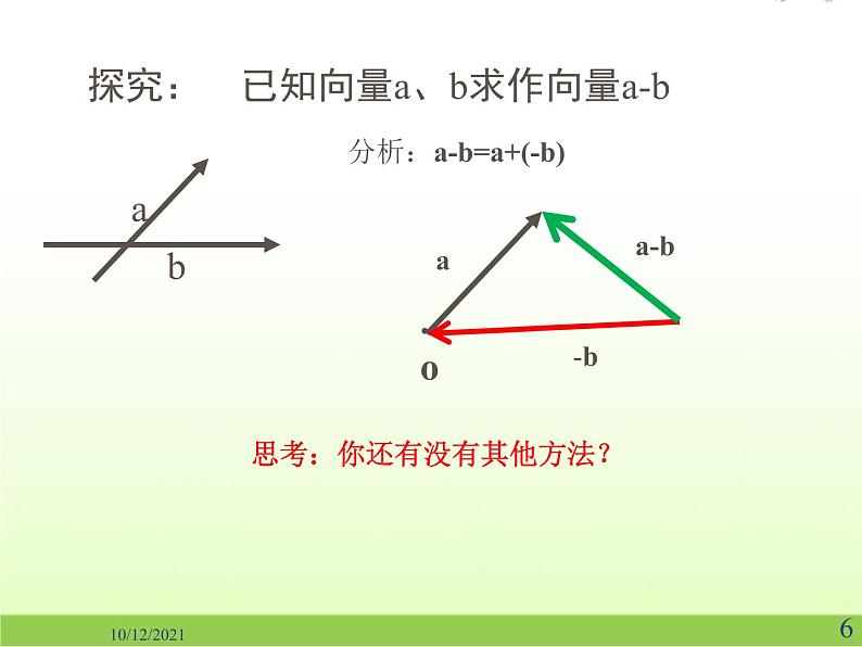 高中数学北师大版必修四 2.2.2向量的减法 课件（19张）第6页