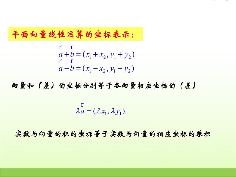 高中数学北师大版必修四 2.4.1平面向量的坐标表示 课件（18张）08