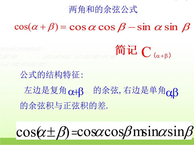 高中数学北师大版必修四 3.2.1两角差的余弦函数 课件（22张）07
