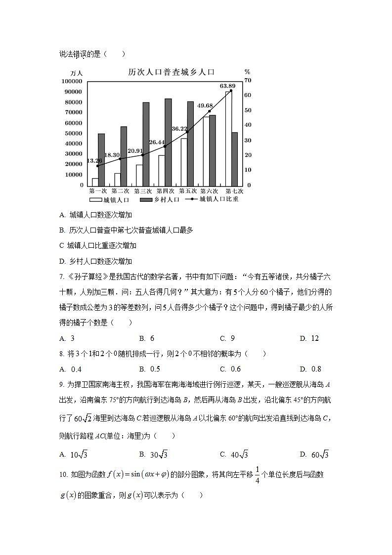 陕西省汉中市2022届高三上学期第一次校际联考理科数学试题+Word版含答案第2页