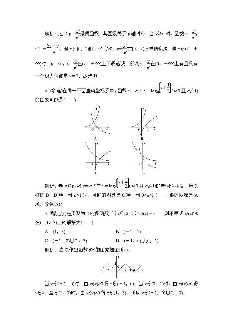 2022新高考数学（江苏专用）一轮总复习训练：第三章+第8讲　函数的图象+Word版含解析第2页