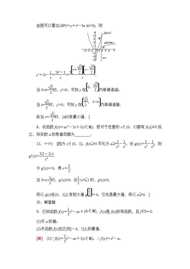 2020-2021学年新教材人教B版数学选择性必修第三册课后练习：6.2.2　第2课时　函数最值的求法+Word版含答案03
