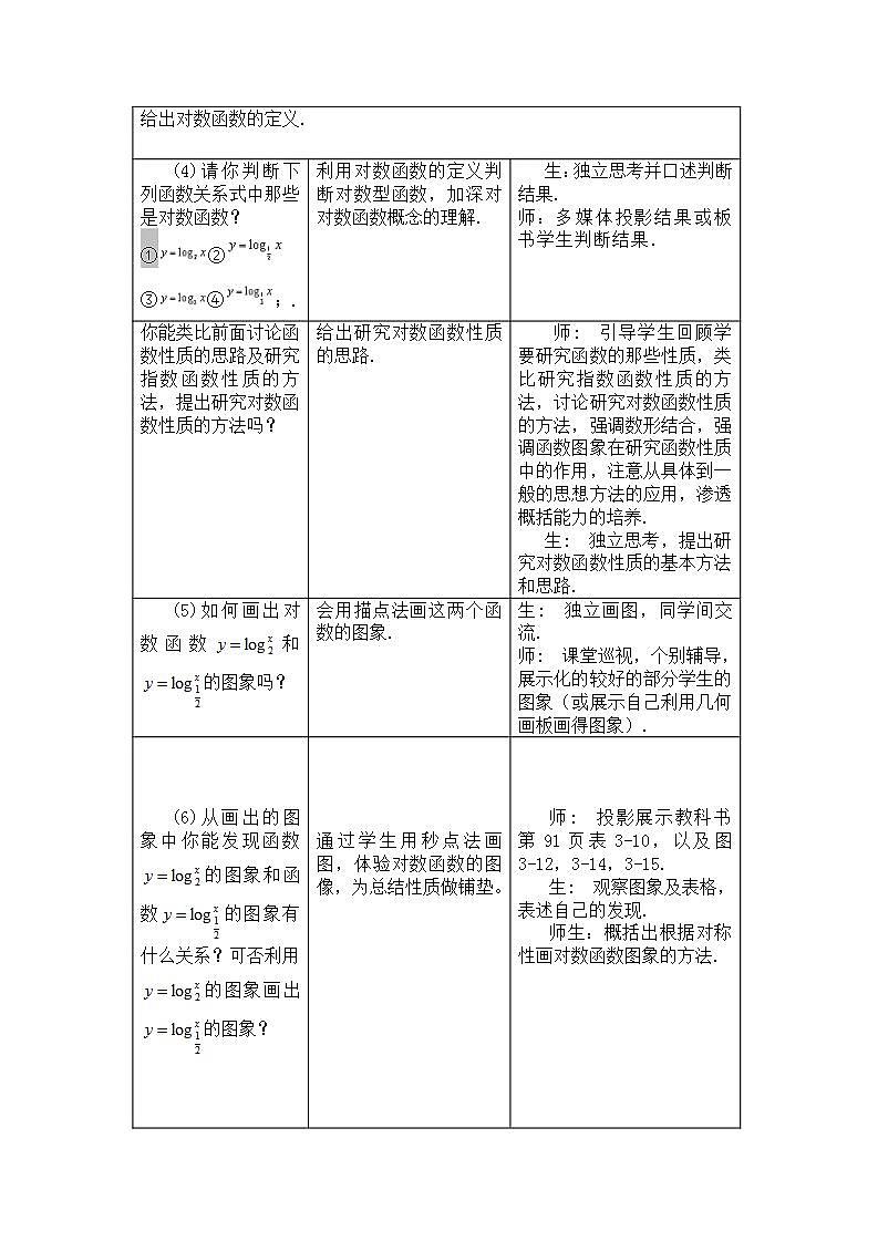 高中数学北师大版必修1 第三章 5.3 对数函数的图像和性质 教案4第3页