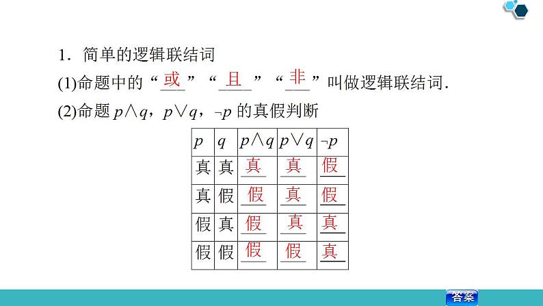 2020版一轮数学：1.3-简单的逻辑联结词、全称量词与存在量词课件PPT第5页