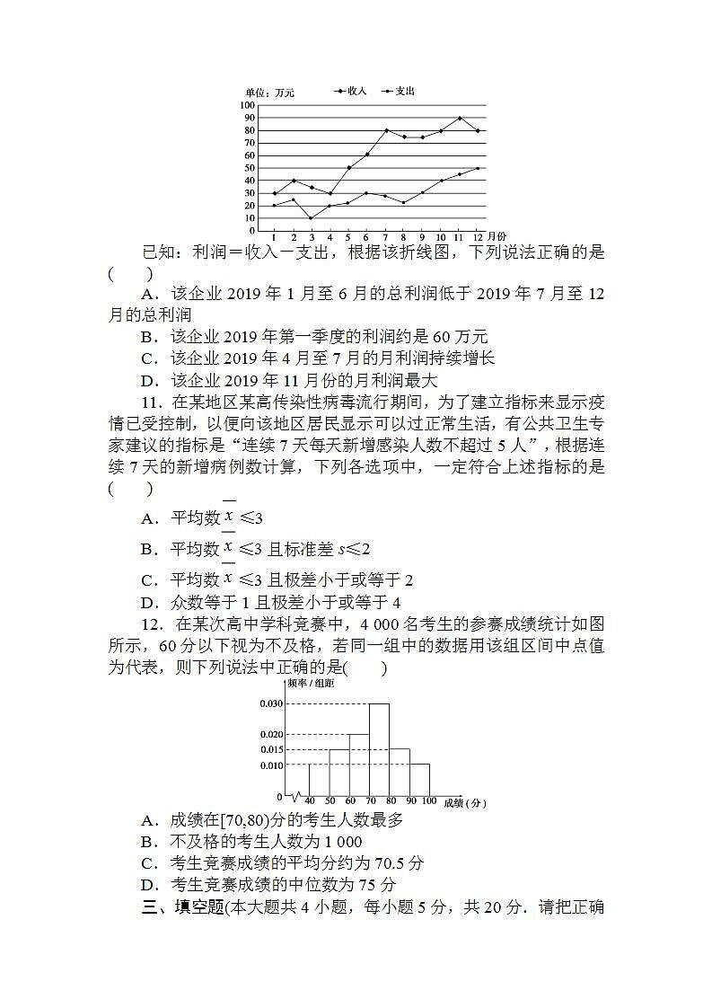 2021-2022学年新教材北师大版数学必修第一册章末检测：第六章　统计+Word版含解析03