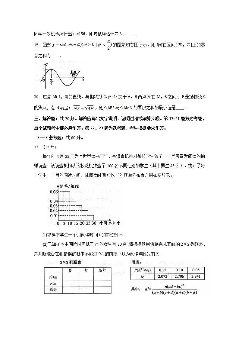 2020年四川绵阳二诊理科数学试题+答案第3页